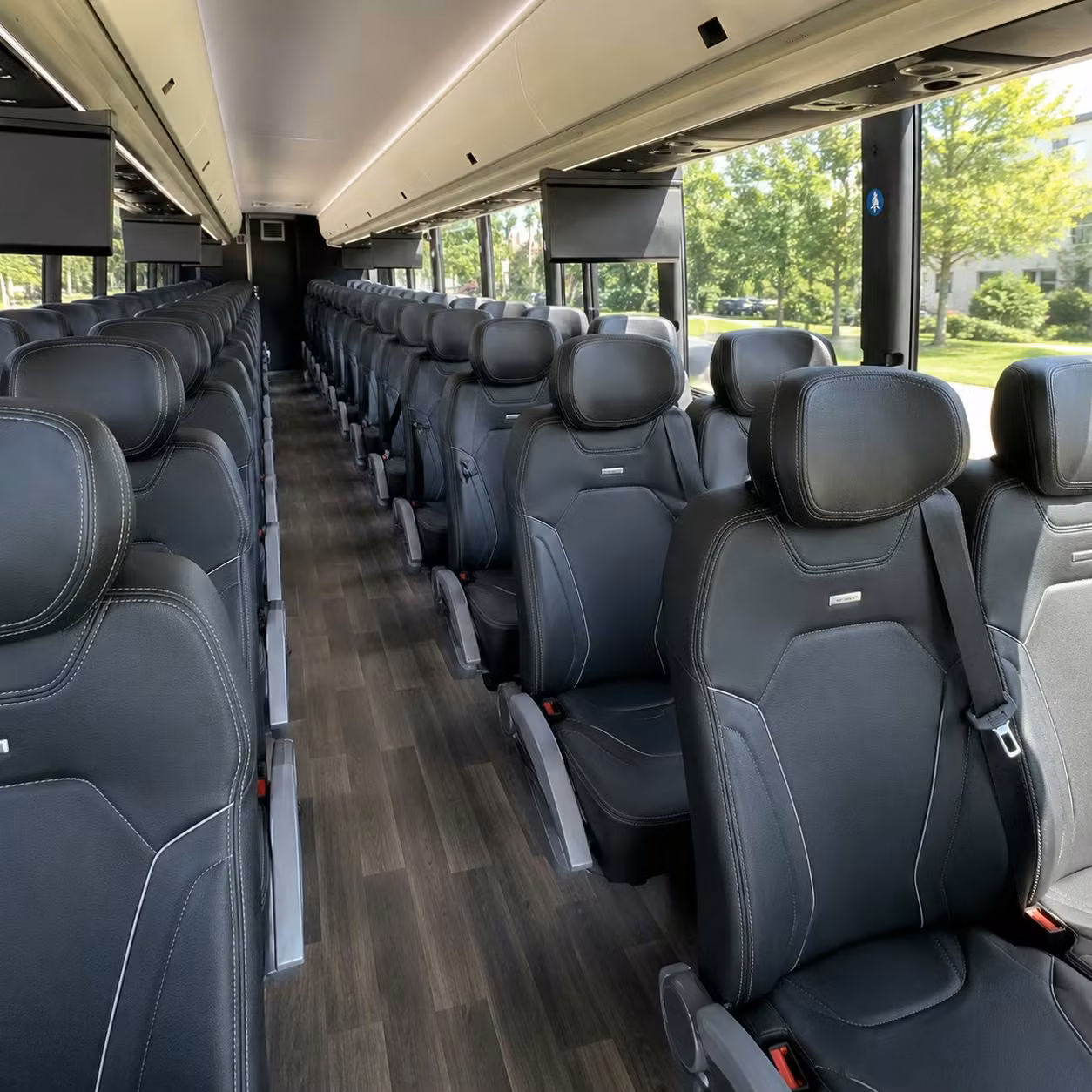 56 passenger charter bus inside